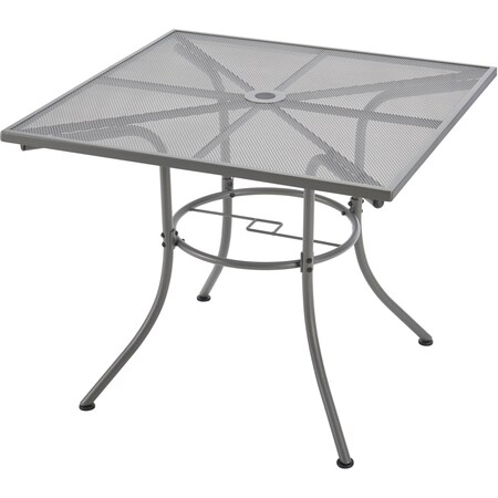 Global Industrial 36in Square Outdoor Table, Steel Mesh, Gray 262079GY